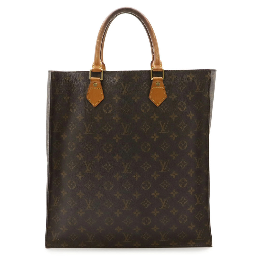 LOUIS VUITTON Monogram Sac Plat Tote Bag Handbag Shopping Business Square